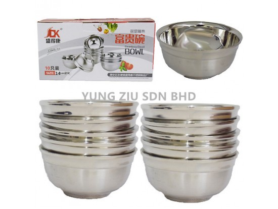 (10P/BOX)14CM STAINLESS STEEL RICH BOWL(SDK)